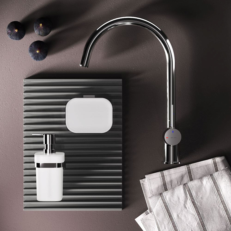 Смеситель для кухни AM.PM Func F8F07000 высокий с С-изливом, хром