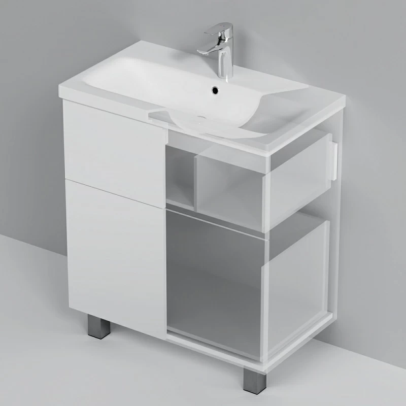 Тумба под раковину 75 AM.PM Gem M90FSX07522WG32 напольная белый глянец