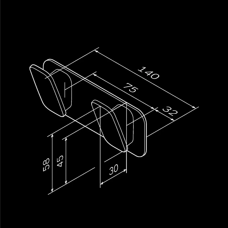 Крючки для полотенец AM.PM Inspire 2.0 A50A35622 черный, 2 шт на планке