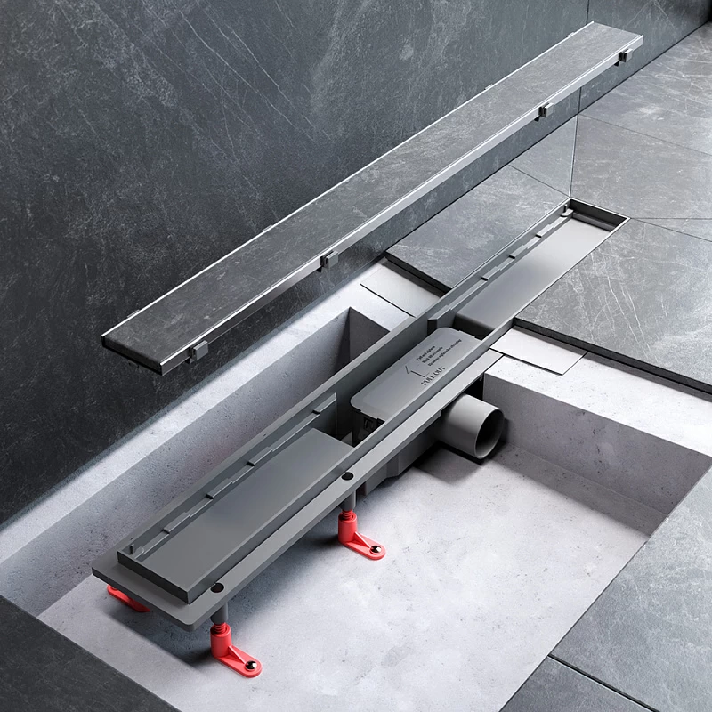 Душевой трап (лоток) 70 AM.PM PrimeFlow W02SC-U11-070-04SB комбинированный затвор со стальной матовой решеткой под плитку