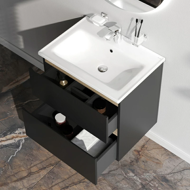 Тумба под раковину 65 AM.PM X-Joy M85AFHX0652BM подвесная черная матовая