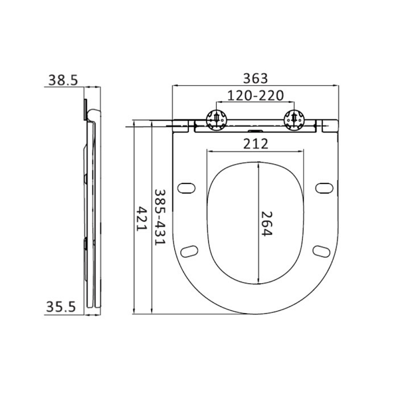 Сиденье (крышка) для унитаза AM.PM Spirit 2.0 C707857WH с микролифтом, дюропласт, белое