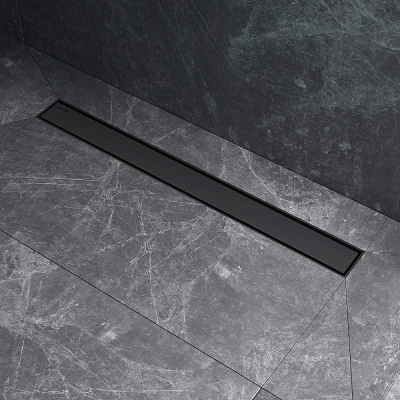 Душевой трап (лоток) 70 AM.PM MasterFlow W01SC-U11-070-04BM комбинированный затвор с черной матовой решеткой под плитку