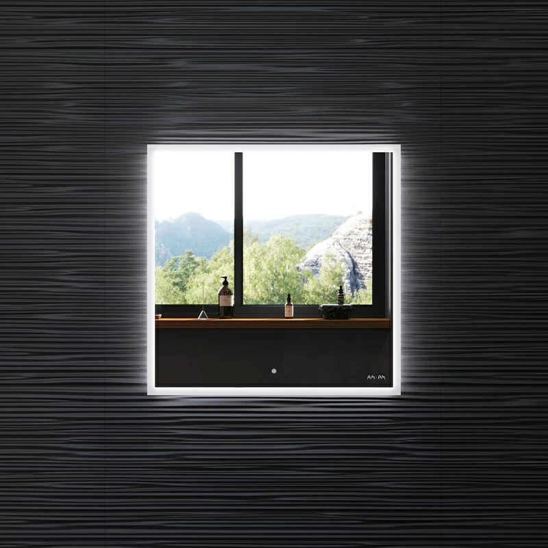 Зеркало с подсветкой в ванную квадратное 60 AM.PM Spirit 2.0 M71AMOX0601SA с антизапотеванием сенсорное