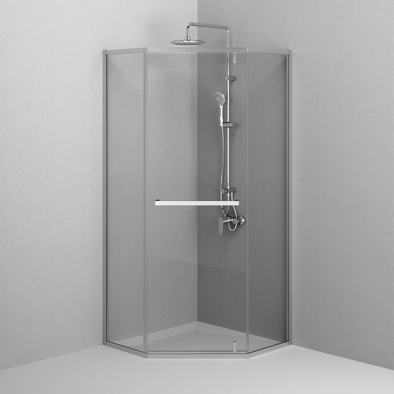 Душевое ограждение без поддона 90x90 AM.PM Gem W90G-405-9090-MT профиль серебристый