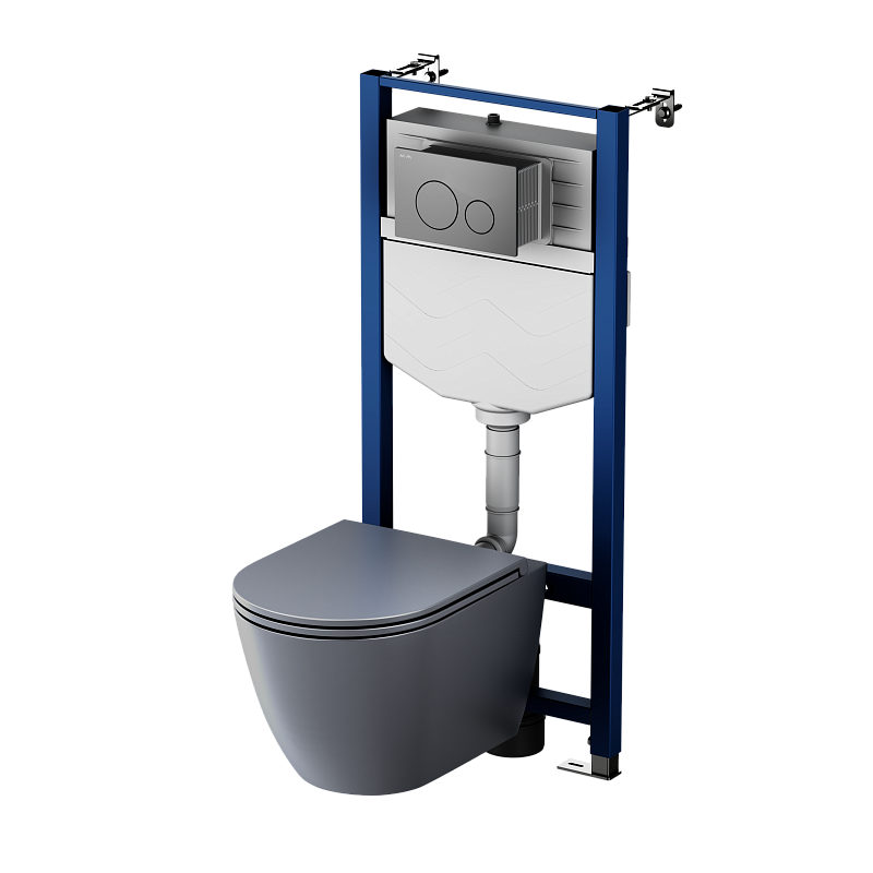 Унитаз подвесной с инсталляцией AM.PM Struktura IS70134.9S1700GR сиденьем микролифт