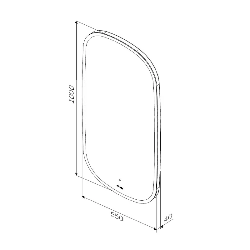 Зеркало с подсветкой в ванную закругленное 55 AM.PM Func M8FMOX0551WGH сенсорное