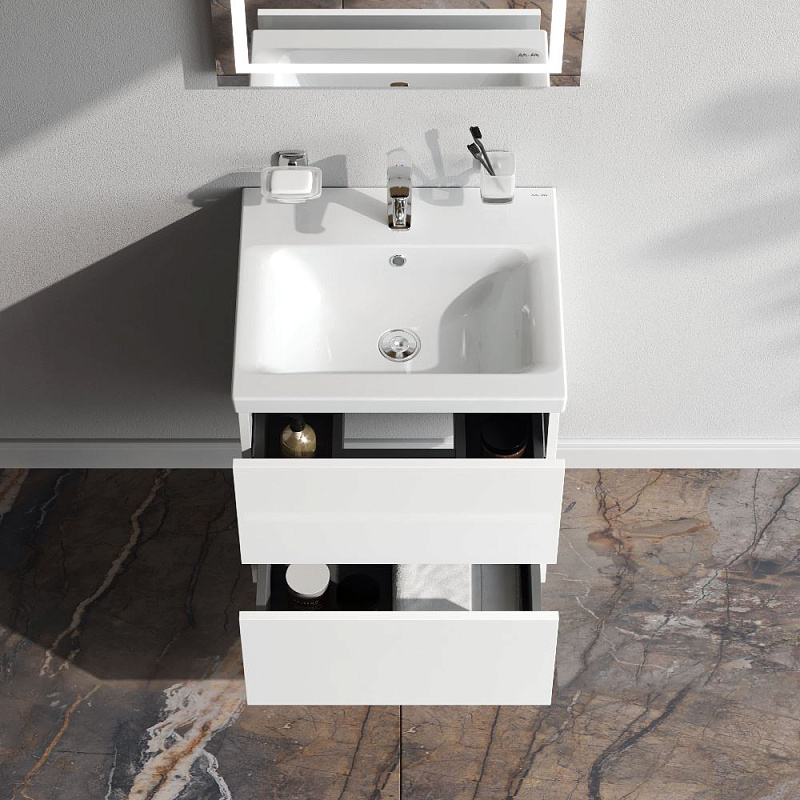 Тумба под раковину 50 AM.PM Gem M90FHX0502WG подвесная белый глянец