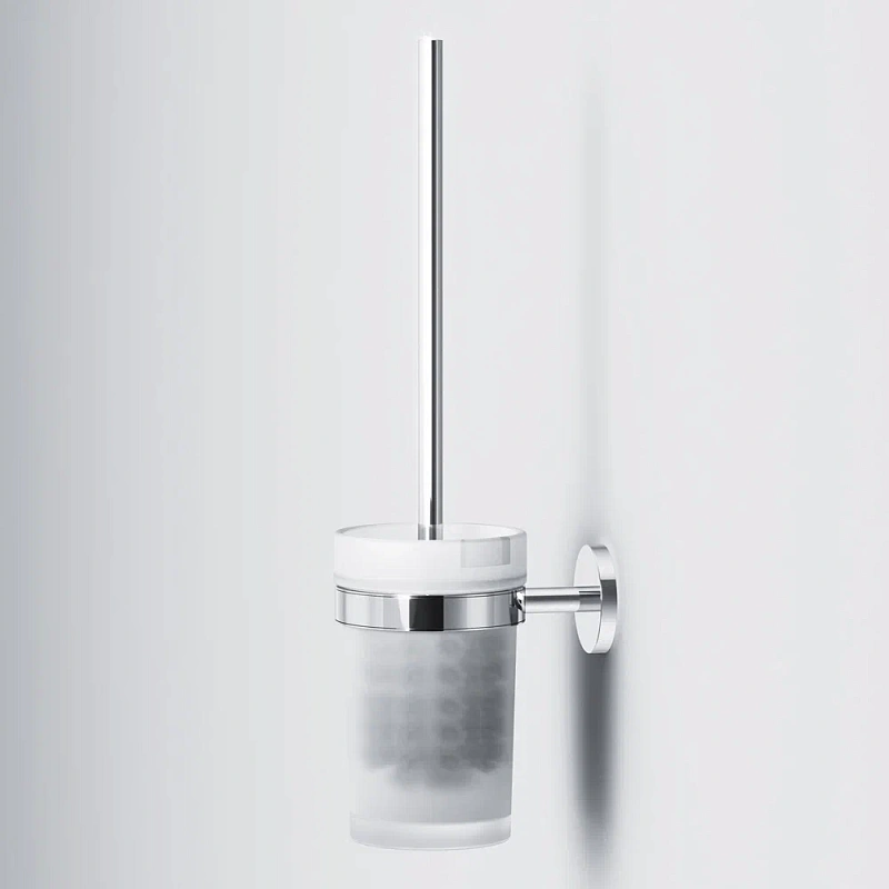 Ершик для унитаза AM.PM X-Joy A85A33300 со стеклянной настенной подставкой, хром