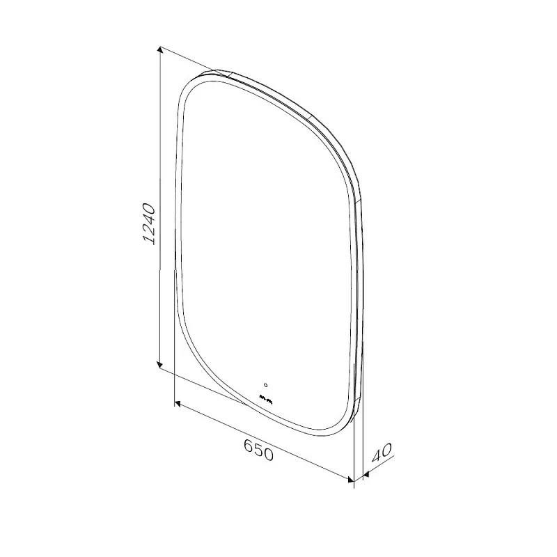 Зеркало с подсветкой в ванную закругленное 65 AM.PM Func M8FMOX0651WGH сенсорное