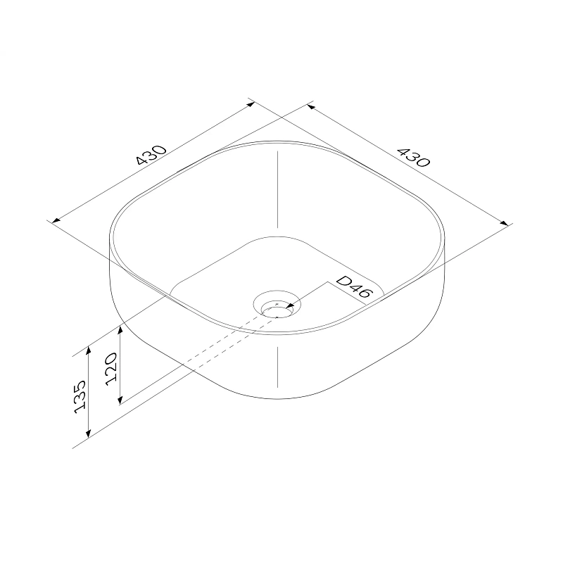 Раковина накладная 43 AM.PM Struktura M9SWCC30430GM черная матовая