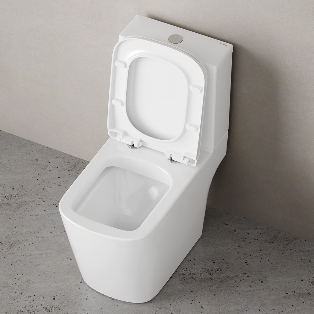 Унитаз-компакт безободковый с сиденьем микролифт Titan DX78C8601SC, Белый