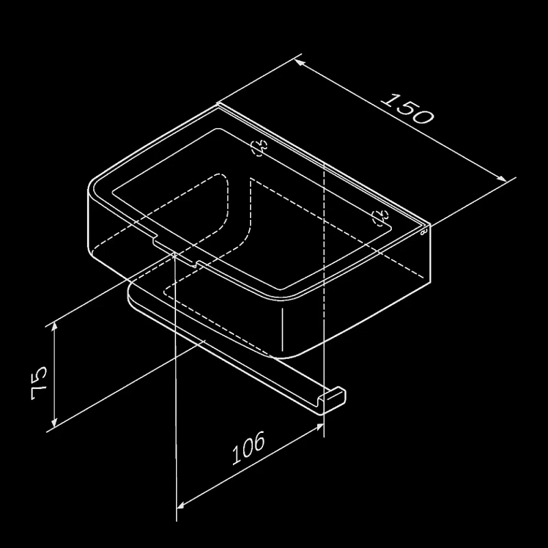 Держатель для туалетной бумаги настенный AM.PM Inspire 2.0 A50A341522 с полочкой, черный
