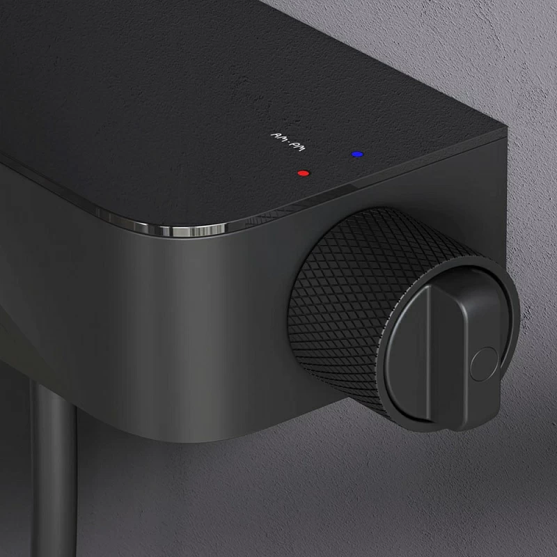 Душевая система AM.PM Func F078F722 стойка с тропическим душем, смесителем, изливом, черная