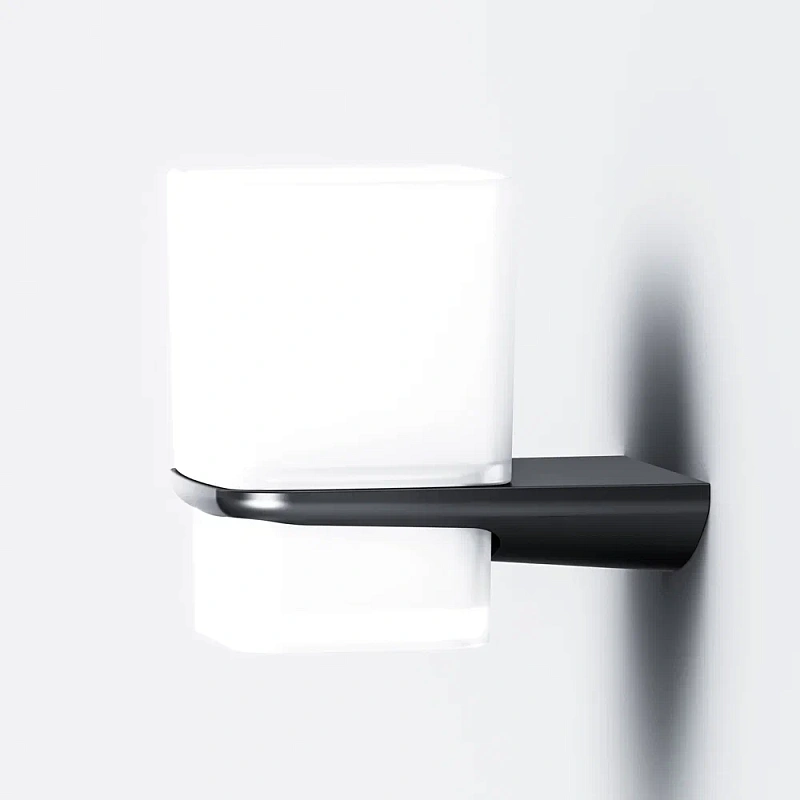 Стакан для зубных щеток настенный AM.PM Inspire 2.0 A50A34322 стеклянный, черный