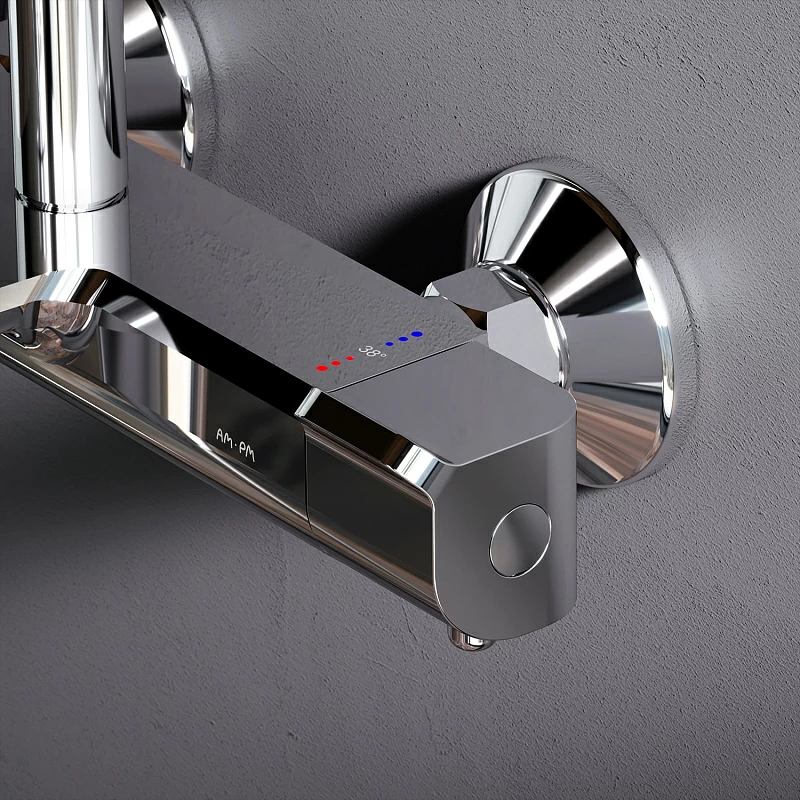 Душевая система AM.PM Func F078F500 стойка с тропическим душем, термостатом, смесителем, изливом, хром