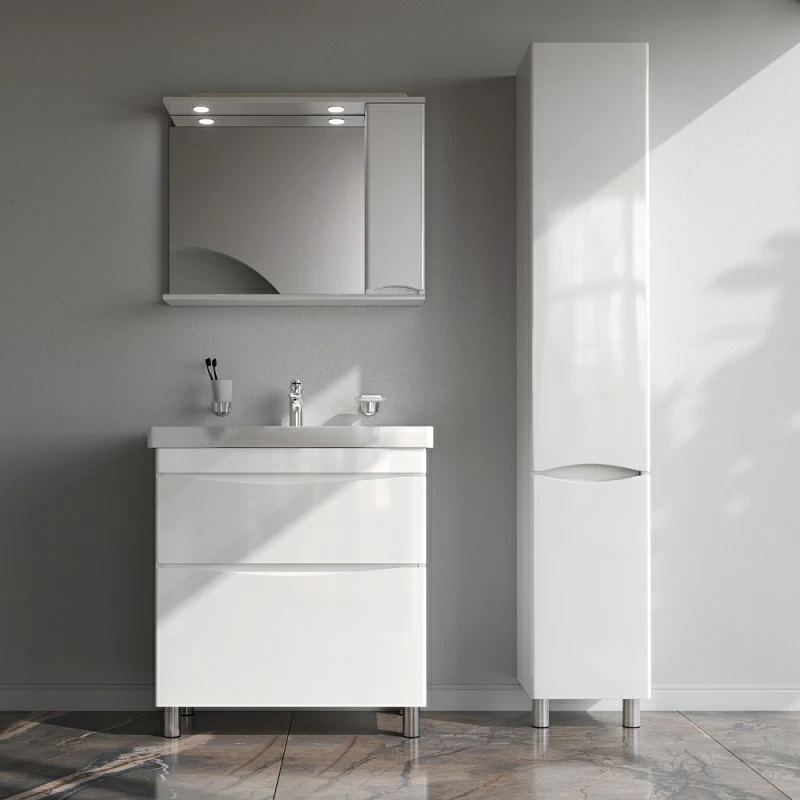 Тумба под раковину 80 AM.PM Like M80FSX0802WG напольная белый глянец