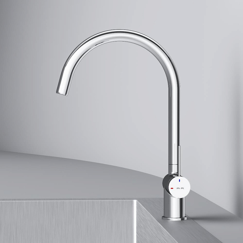 Смеситель для кухни AM.PM Func F8F07000 высокий с С-изливом, хром