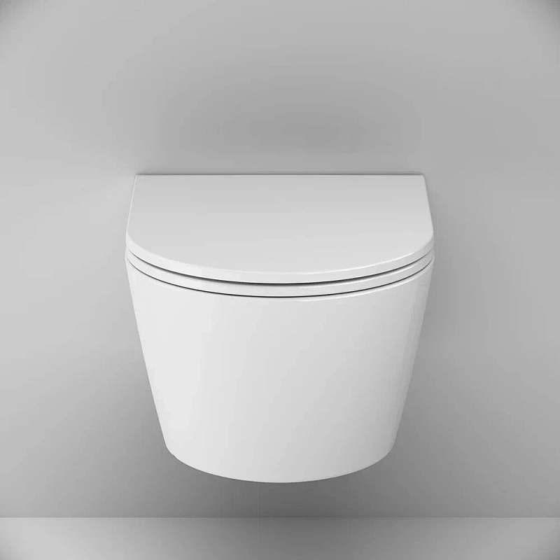 Унитаз подвесной безободковый с инсталляцией AM.PM Sense IS90151.741701 сиденьем микролифт, хром механ. клавишей