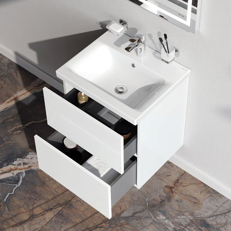 Тумба под раковину 50 AM.PM Gem M90FHX0502WG подвесная белый глянец