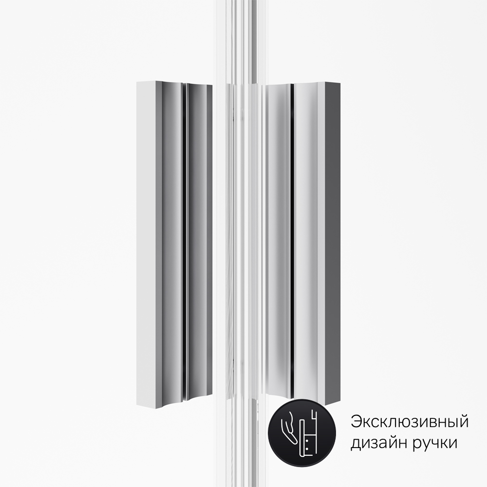 Душевое ограждение 120x90 см, без поддона Gem W90G-404-120290-MT, Хром, прозрачное