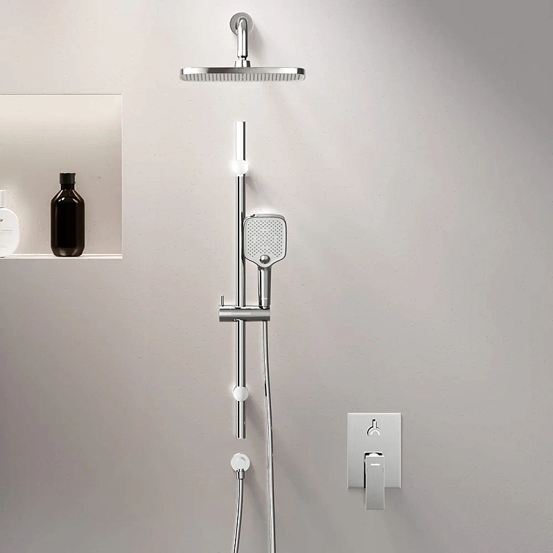 Встраиваемая душевая система Damixa Gala 953530000 хром: тропический верхний душ, ручной душ