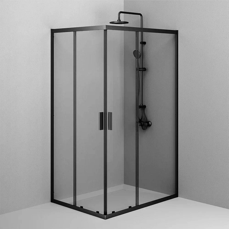 Душевое ограждение без поддона 90x120 AM.PM Gem W90G-403-120290-BT профиль черный матовый
