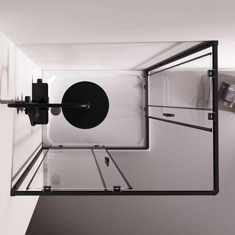 Душевое ограждение без поддона 120x90 AM.PM Above W9XG-403-12090-BT профиль черный