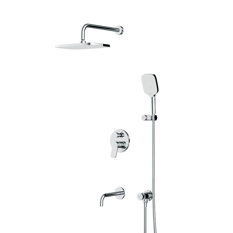 Встраиваемая душевая система AM.PM X-Joy FB85A3RH40 хром: тропический верхний душ, излив с душевой лейкой