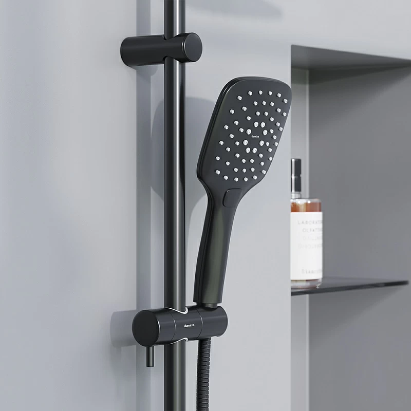 Душевая система Damixa Eclipse 931000300 стойка с тропическим душем, черная