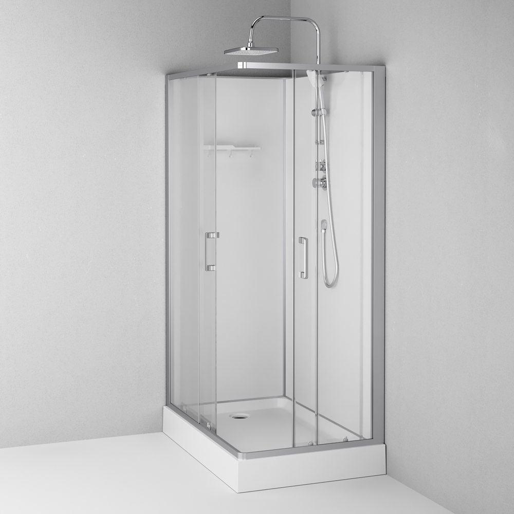 Душевая кабина 120x80 см, прямоугольная, без гидромассажа Above W9XC-403-12080MT, Хром, белый, прозрачное