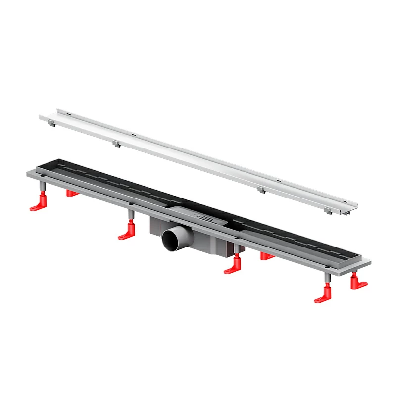 Душевой трап (лоток) 90 AM.PM PrimeFlow W02SC-U11-090-04SB комбинированный затвор со стальной матовой решеткой под плитку