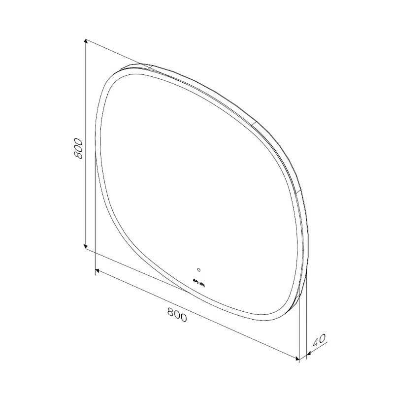 Зеркало с подсветкой в ванную закругленное 80 AM.PM Func M8FMOX0801WGS сенсорное