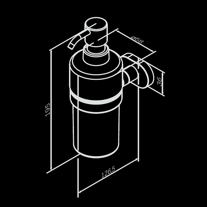 Дозатор для мыла настенный стеклянный AM.PM Sense L A7436900 хром