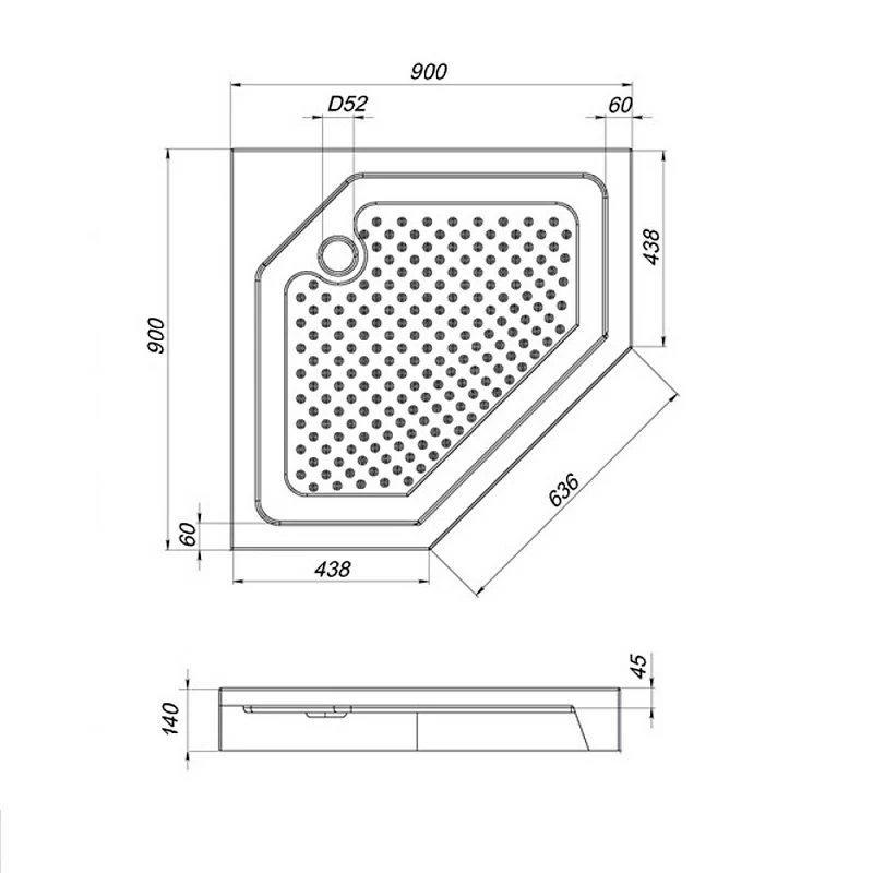 Поддон душевой AM.PM Gem 90x90 W90T-405-090WT белый + сифон
