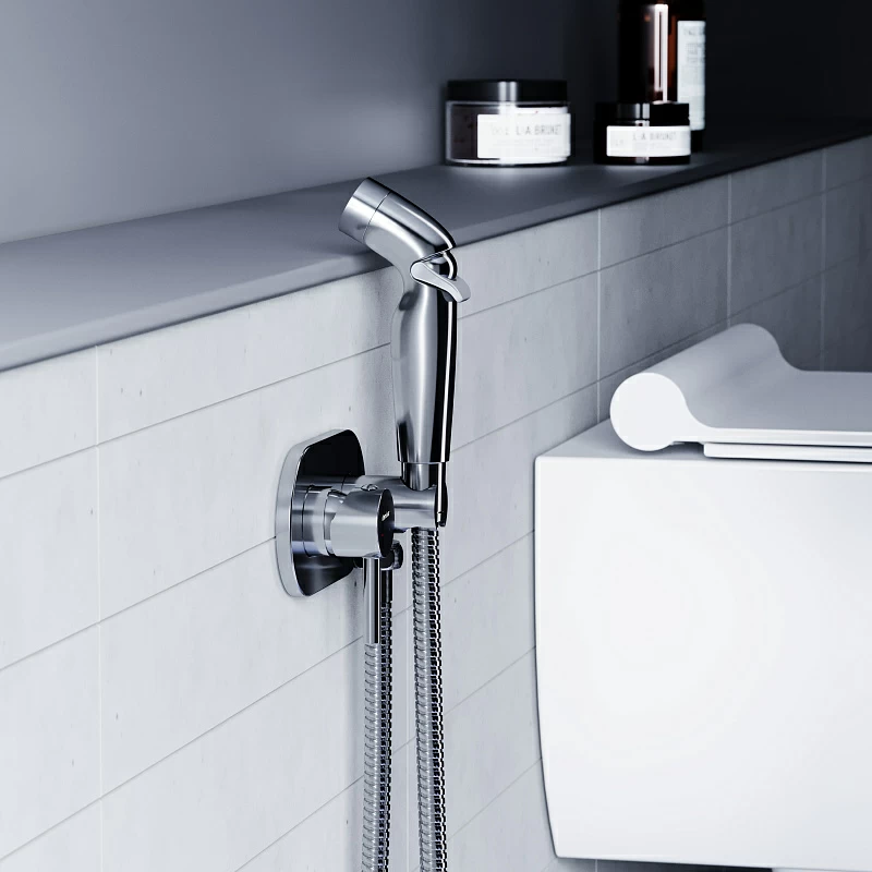 Гигиенический душ со смесителем Damixa Option 212000000 хром встраиваемый, шланг 1500, держатель