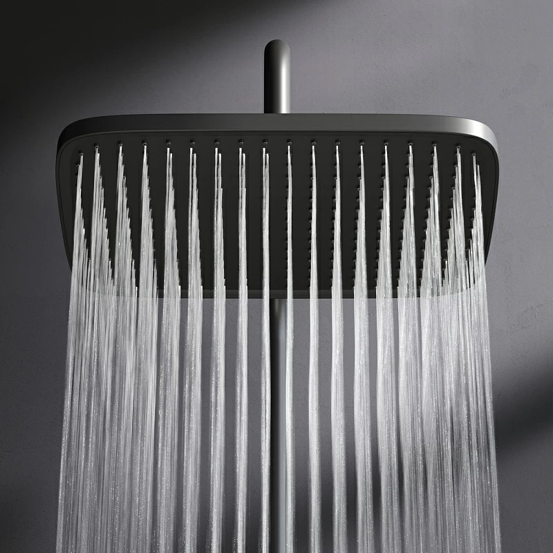 Душевая система AM.PM Func F078F222 стойка с тропическим душем, термостатом, смесителем, черная