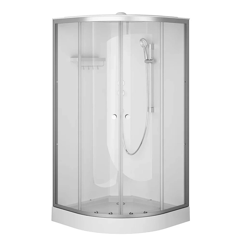 Душевая кабина 100x100 AM.PM X-Joy W94C-401-100MT профиль серебристый, низкий поддон