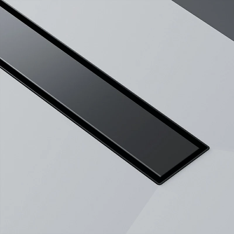 Душевой трап (лоток) 80 AM.PM MasterFlow W01SC-U11-080-04BM комбинированный затвор с черной матовой решеткой под плитку