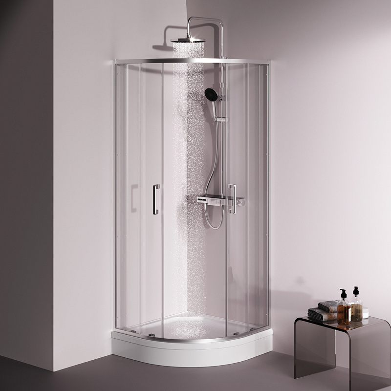 Душевое ограждение без поддона 80x80 AM.PM Above W9XG-401-8080-MT профиль серебристый