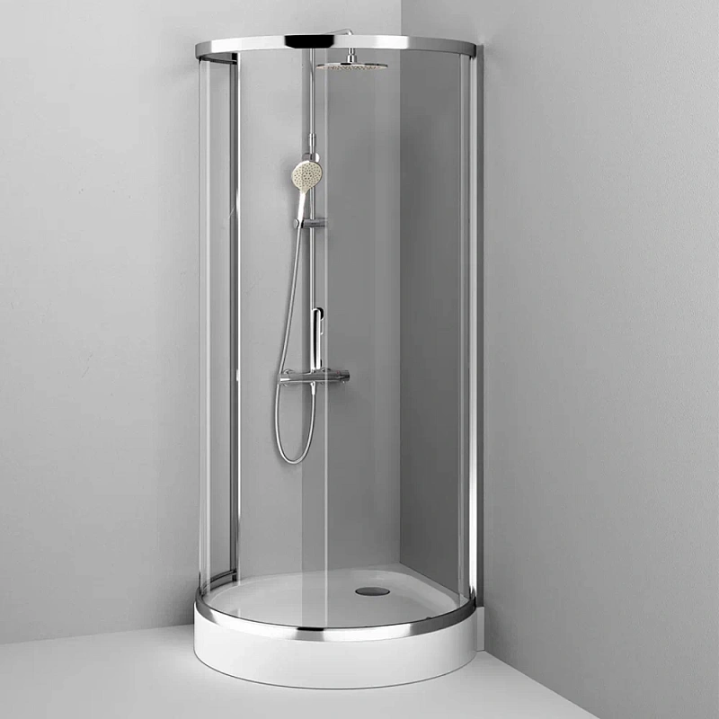 Душевое ограждение без поддона 95x95 AM.PM Like W83G-333-095CT профиль хром