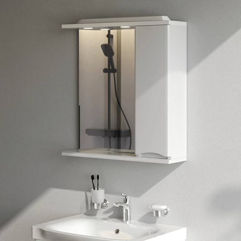 Шкафчик с зеркалом в ванную 65 AM.PM Like M80MPR0651WG правый белый глянец