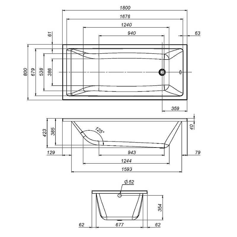 Каркас для ванны 180x80 AM.PM Gem W93A-180-080W-R