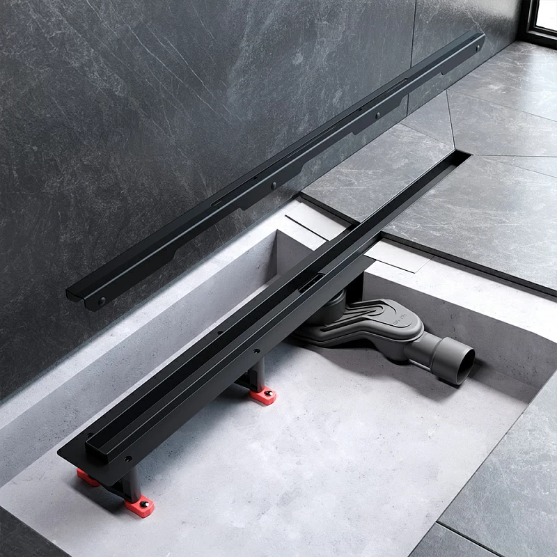 Душевой трап (лоток) 80 AM.PM MasterFlow Slim W01SC-S11-080-05BM комбинированный затвор с черной матовой решеткой