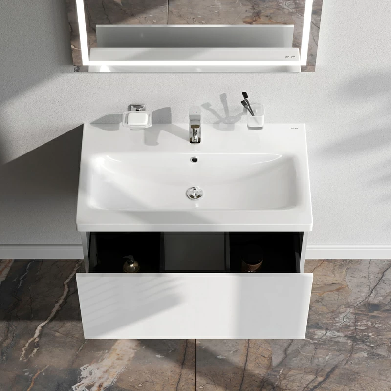 Тумба под раковину 75 AM.PM Gem M90FHX07521WG подвесная белый глянец