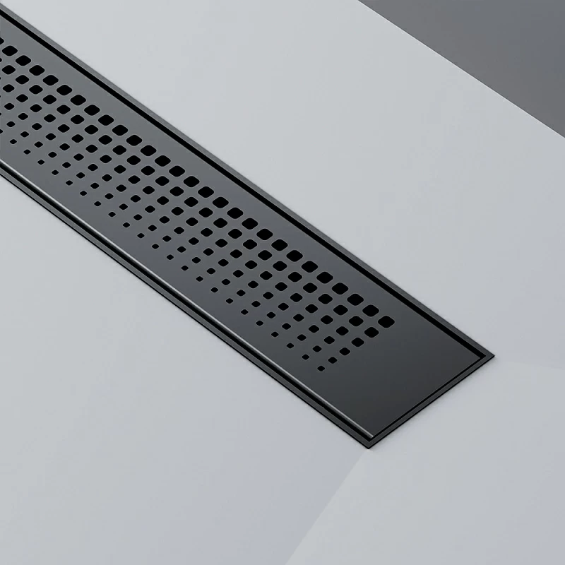 Душевой трап (лоток) 80 AM.PM PrimeFlow W02SC-P11-080-01BM комбинированный затвор с черной матовой решеткой