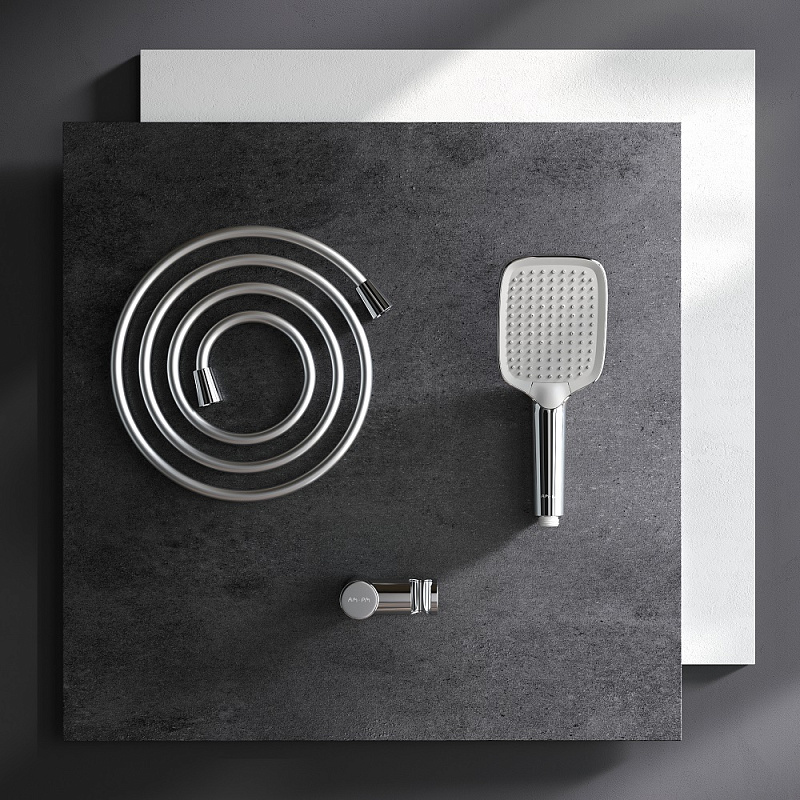 Душевой гарнитур AM.PM Func F0118F000 держатель, шланг, лейка 3 режима, хром