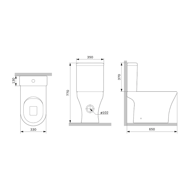 Унитаз напольный AM.PM Sense C748600SC безободковый с сиденьем микролифт, белый