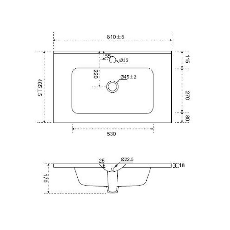 Раковина мебельная 80 AM.PM Sense M7BWCC0802WG белая встраиваемая