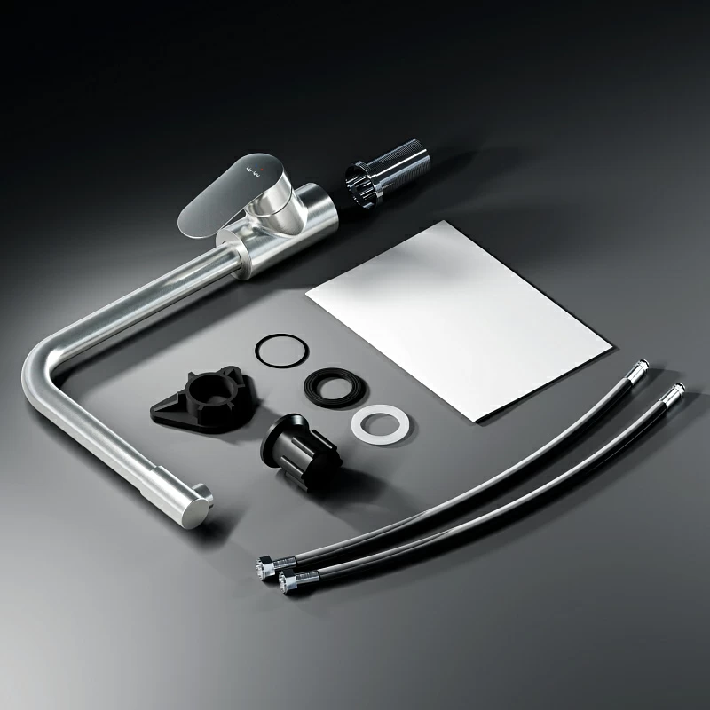 Смеситель для кухни AM.PM Like F8005711 высокий с каналом питьевой воды, сатин